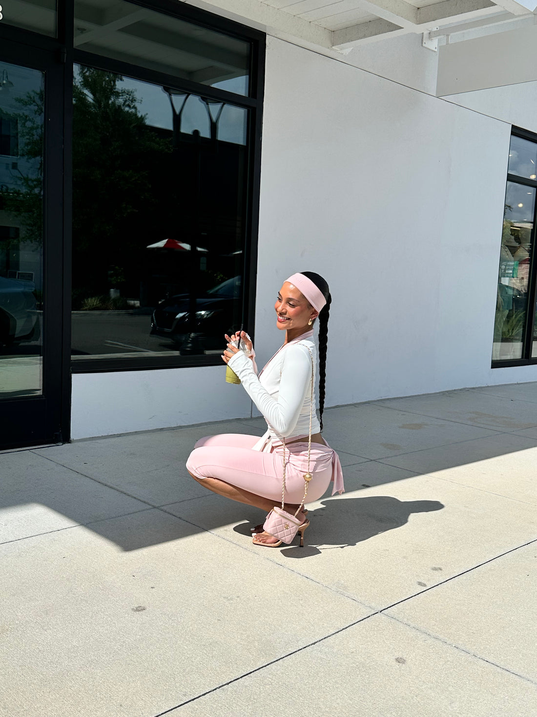 Pink Bow Capri Pants