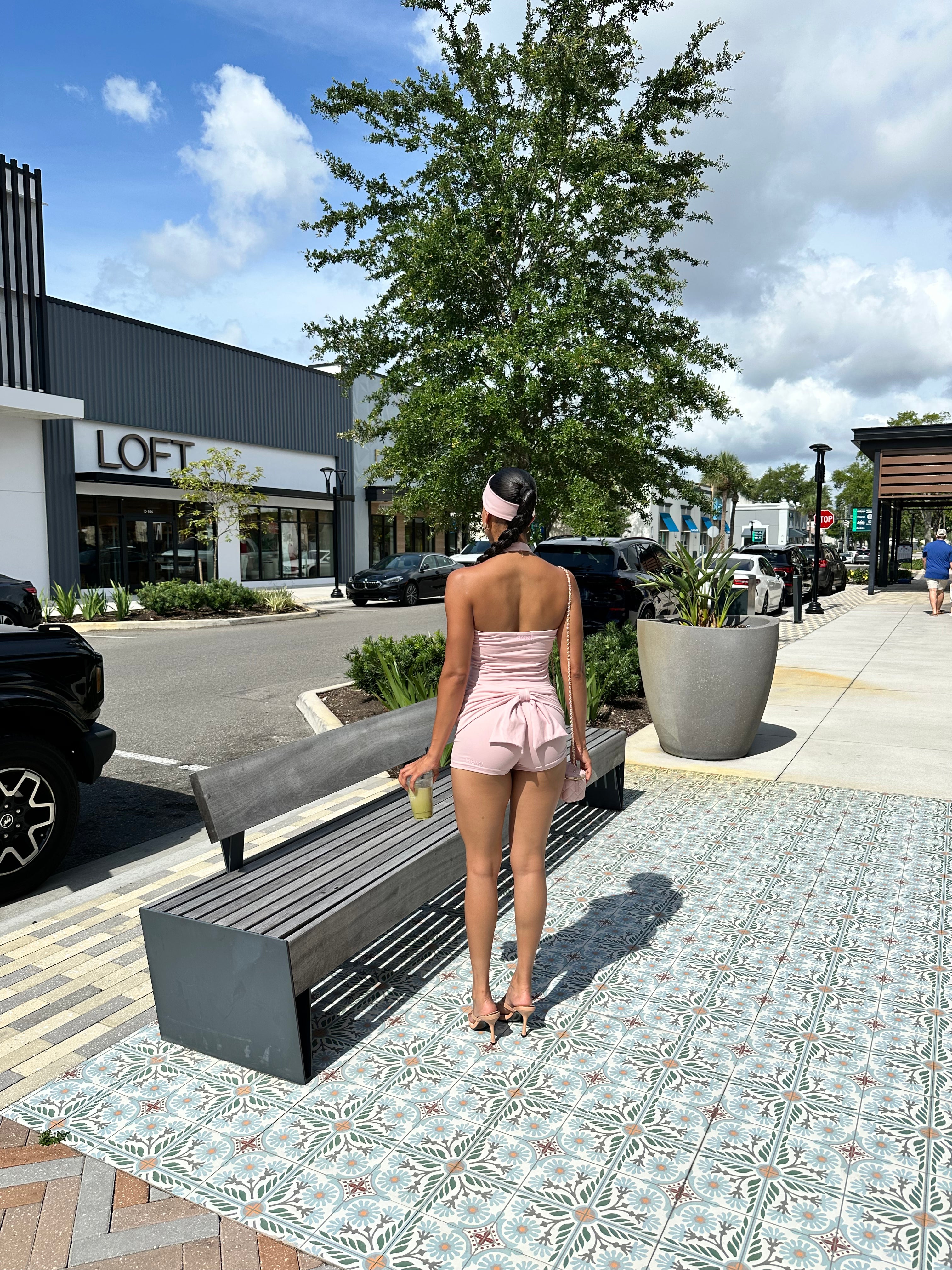 Pink Bow Biker Shorts
