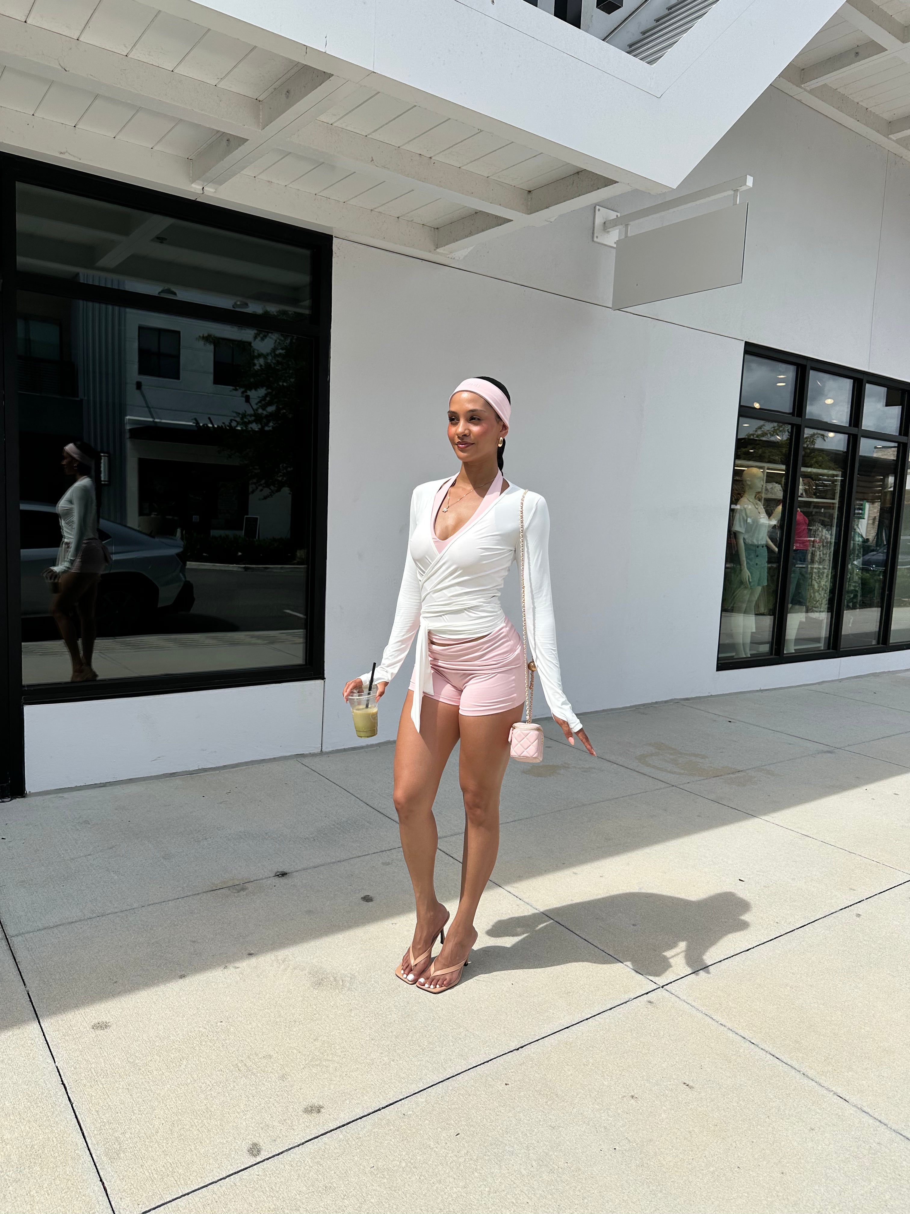 Pink Bow Biker Shorts