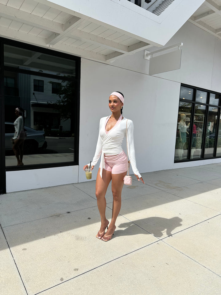 Pink Bow Biker Shorts